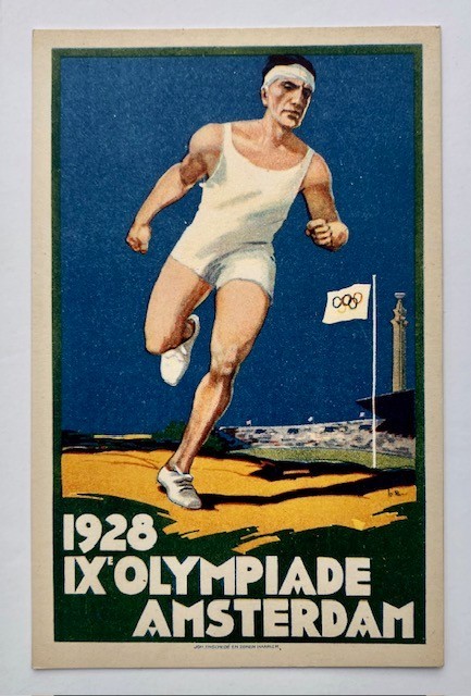 Original Early Poster Style Advertising Postcard - 1928 IX Olympiad Olympics