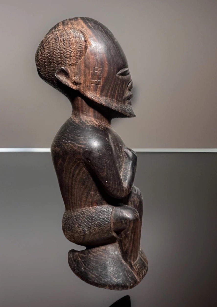 Authentic Vintage Tanganyika Makonde Carved Wood Figure Made In Tanganyika 13.5”
