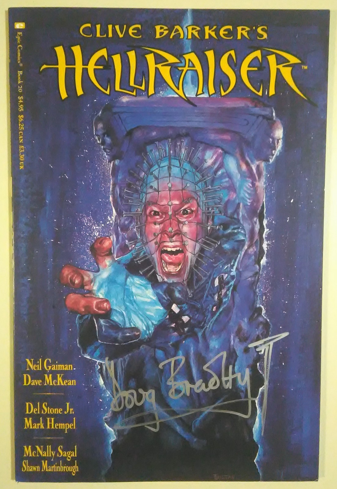 SIGNED DOUG BRADLEY CLIVE BARKER\'S HELLRAISER #20 EPIC COMICS NEIL GAIMAN