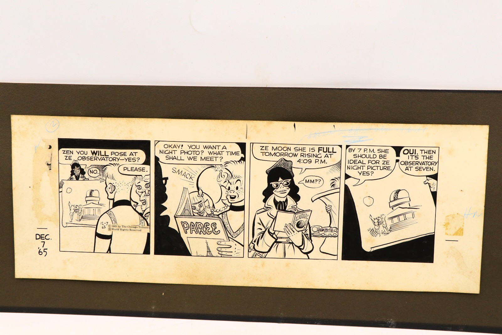 Chester Gould Dick Tracy Original Comic Art Dec 7 1965 Chicago Tribune