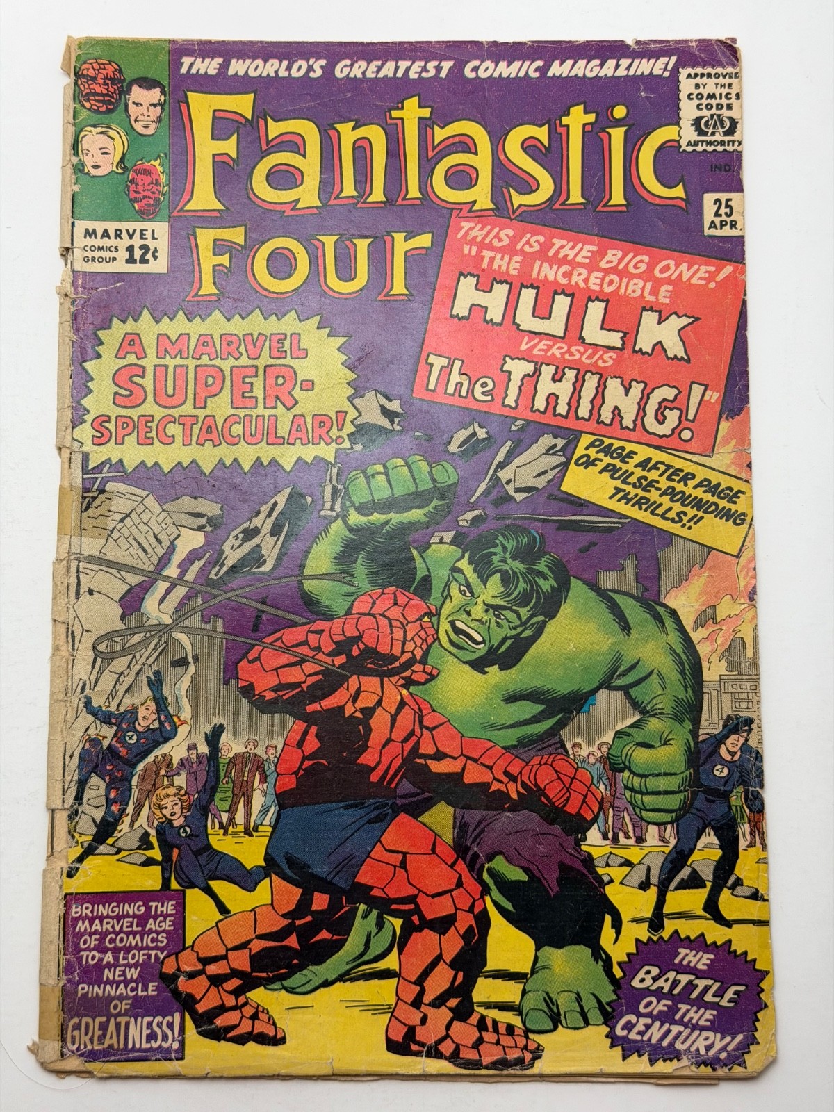 Vintage Fantastic Four #25   F/G Hulk Vs. Thing  1964