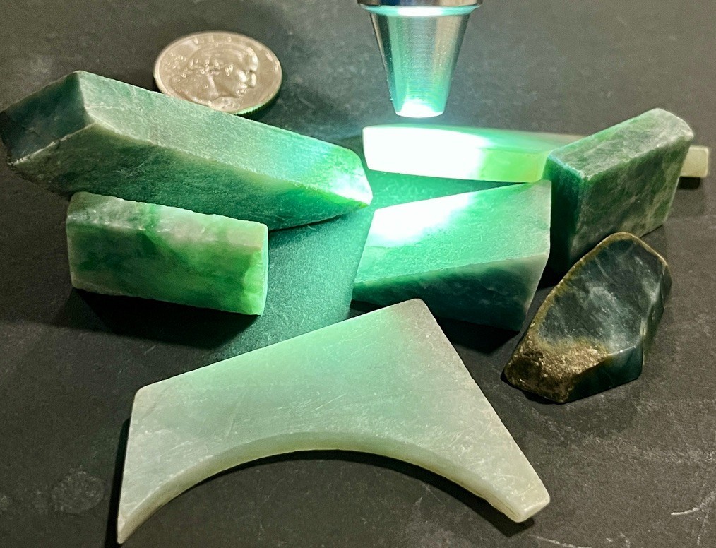 Rough Raw Untreated Jadeite Green Cuttings from Myanmar 640cts