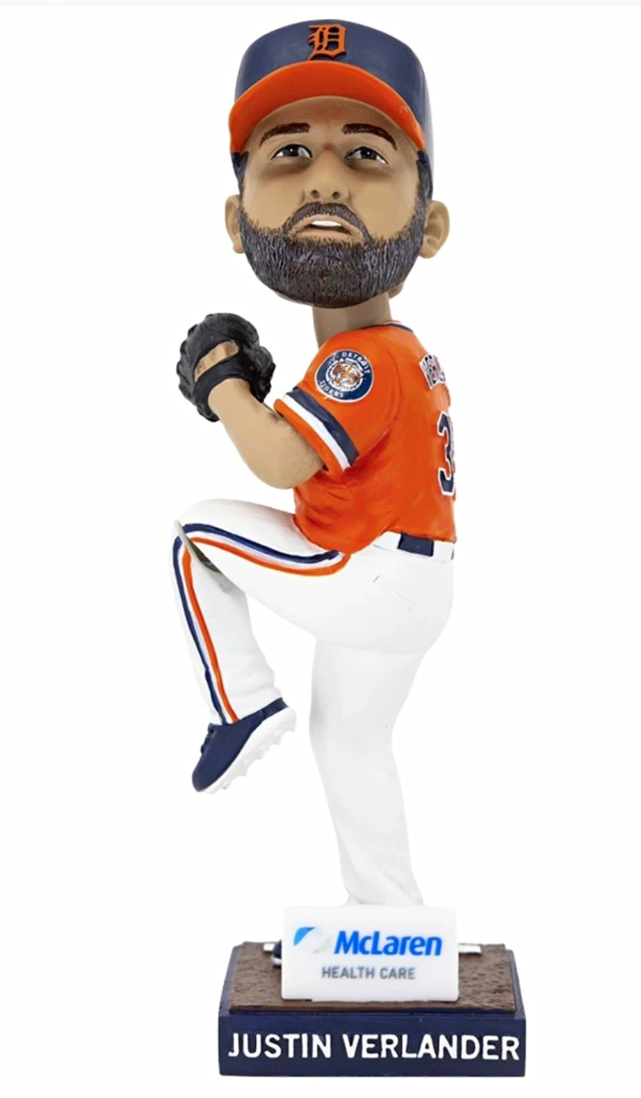Justin Verlander Baseball Bobblehead w/ Box, McLaren Health Care Base