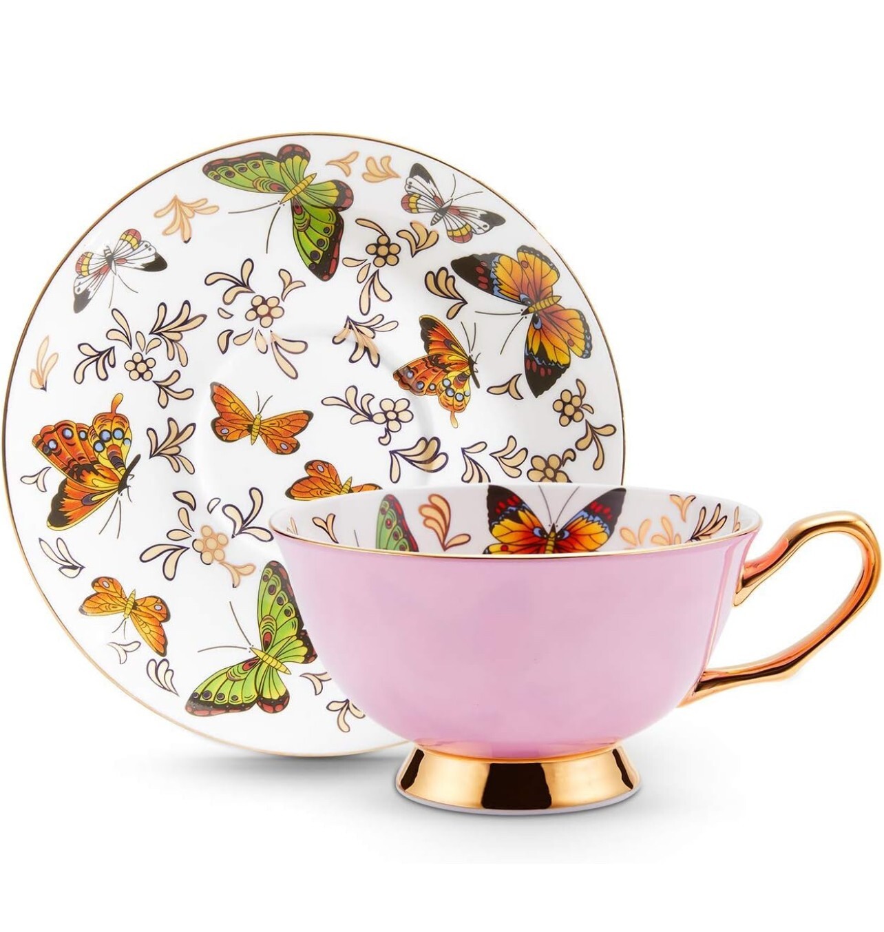Bone China Cup And Saucer Butterfly