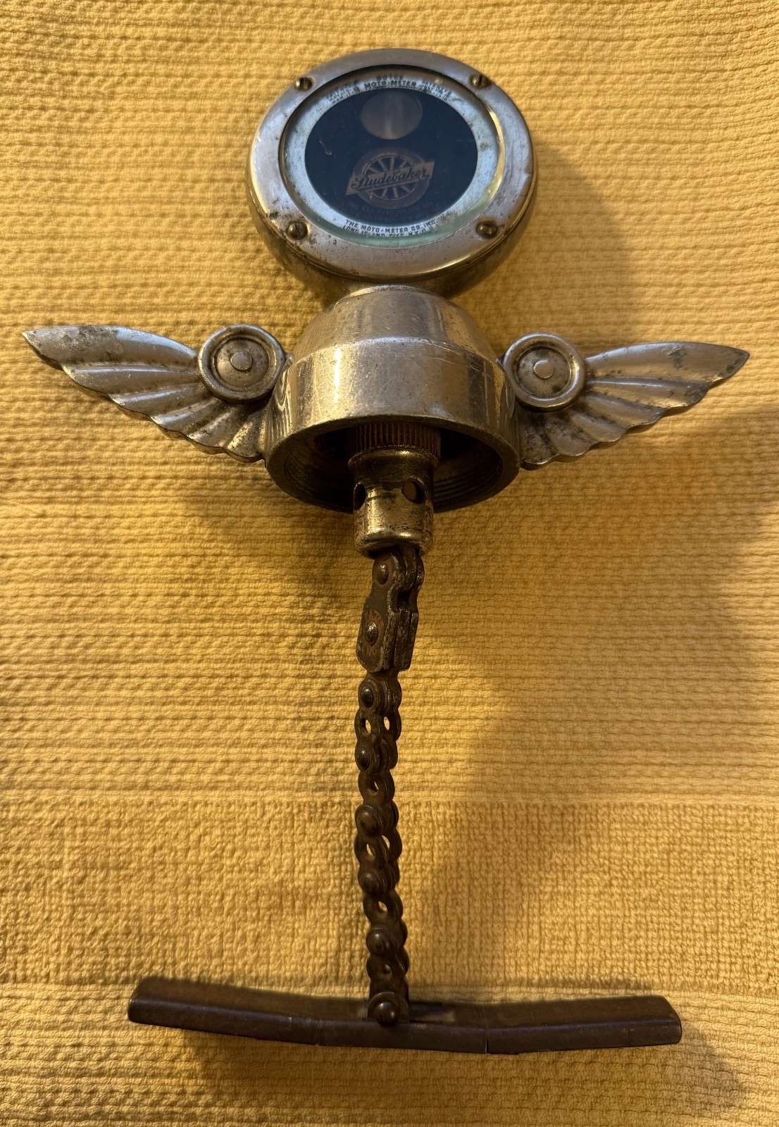 Antique Studebaker Boyce MotoMeter Winged Radiator Cap Thermometer Rare Original