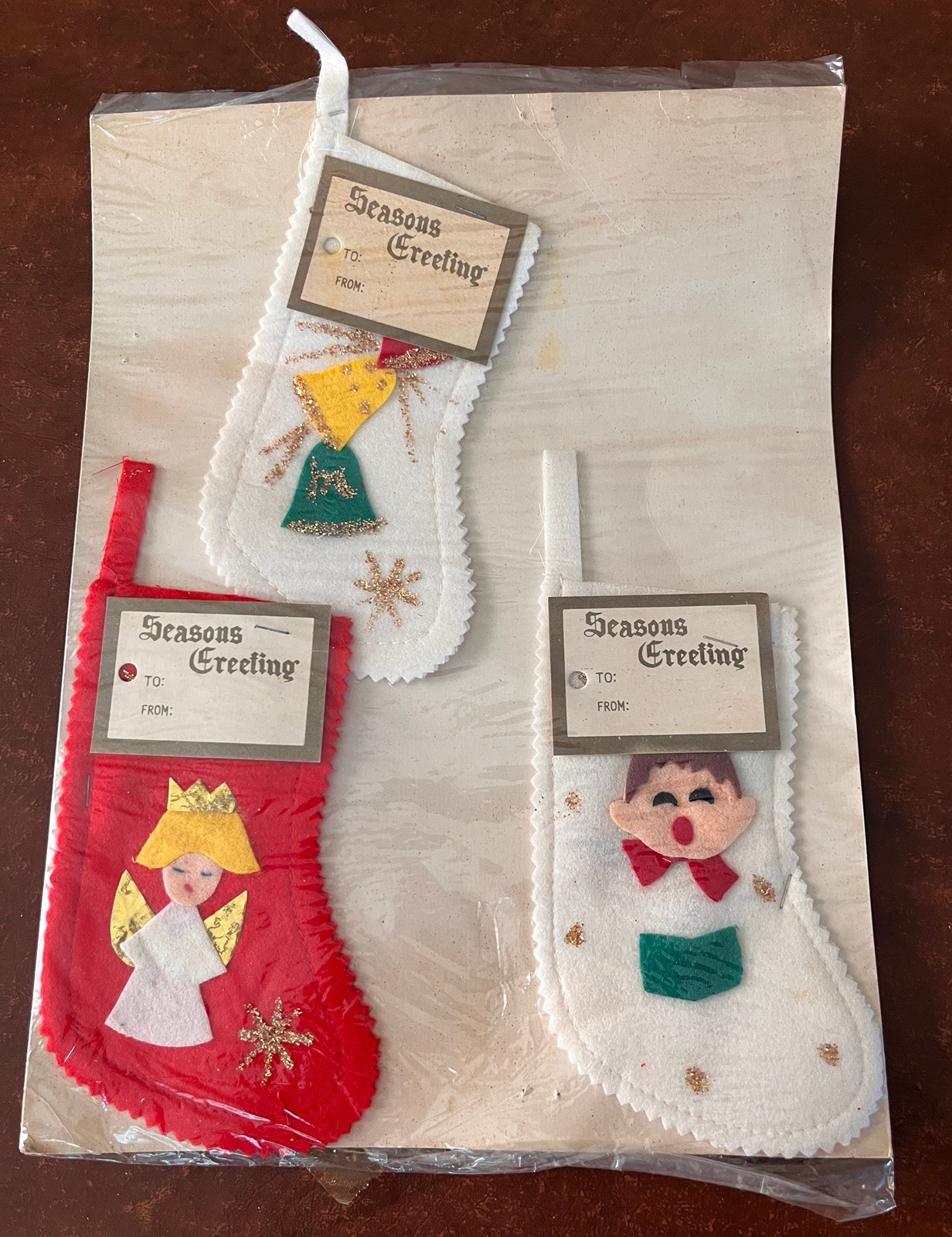 Vtg Christmas NOS Felt Glitter 5½\