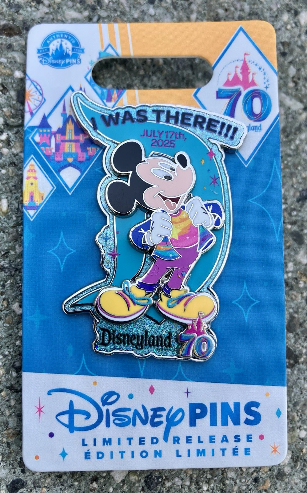 2025 DISNEYLAND 70TH JULY 17TH I WAS THERE PIN MICKEY MOUSE
