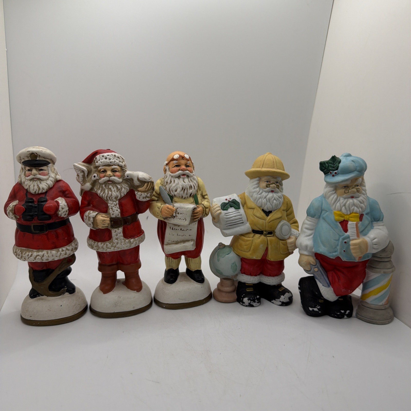 Vintage Christmas - Santa Claus Figurines (lot of 5) Alsan 5” Figures 90’s