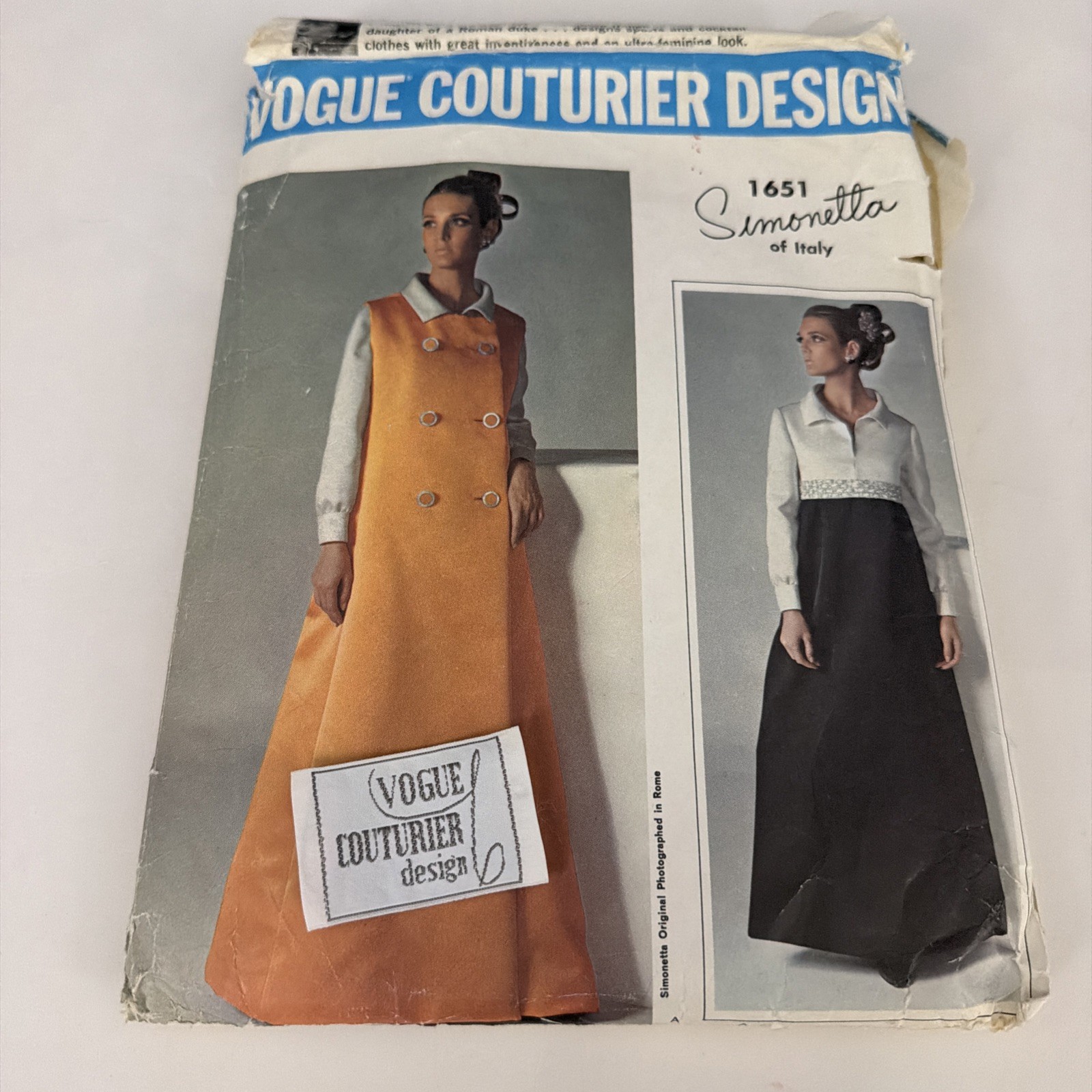 Vintage 1966 Pattern Vogue Couturier Design 1651 Simonetta Maxi Dress & Coat 12 Vintage 1966 Pattern Vogue Couturier Design 1651 Simonetta Maxi Dress & Coat 12