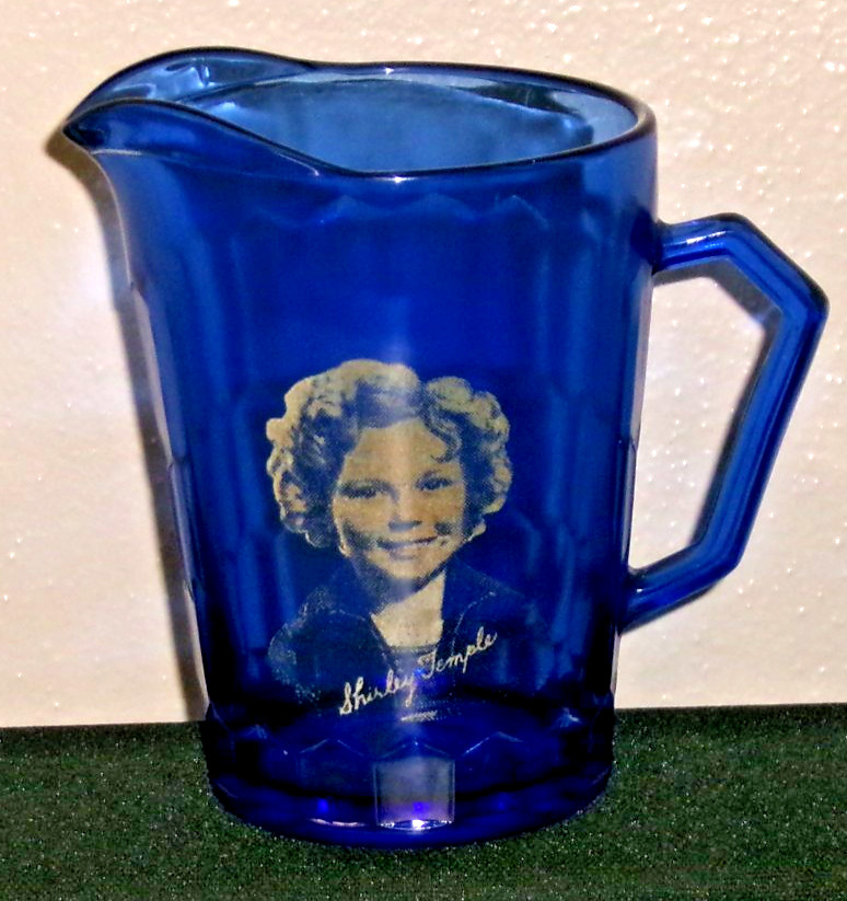 Vintage 1930\'s Shirley Temple Cobalt Blue Mini Pitcher/Creamer 4.5\