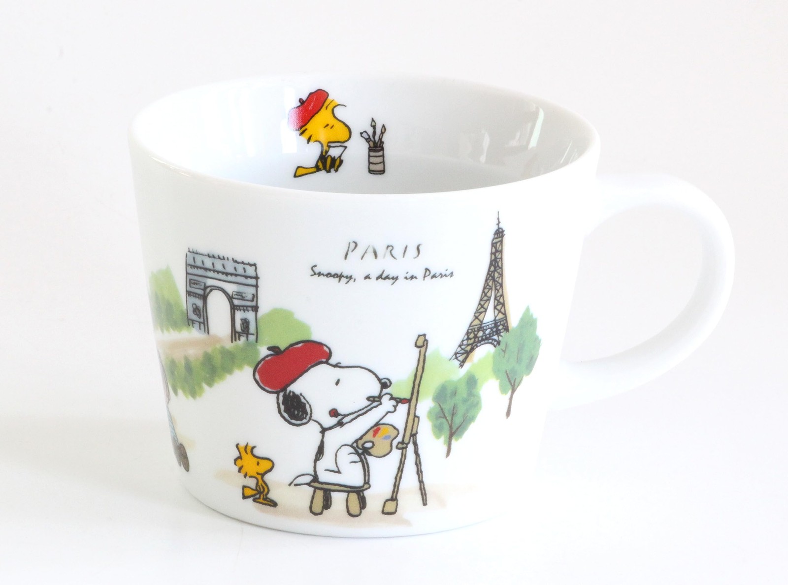 Snoopy World Travel Paris Mug Cup 370ml Made in Japan Peanuts Dishwasher SafeNEW