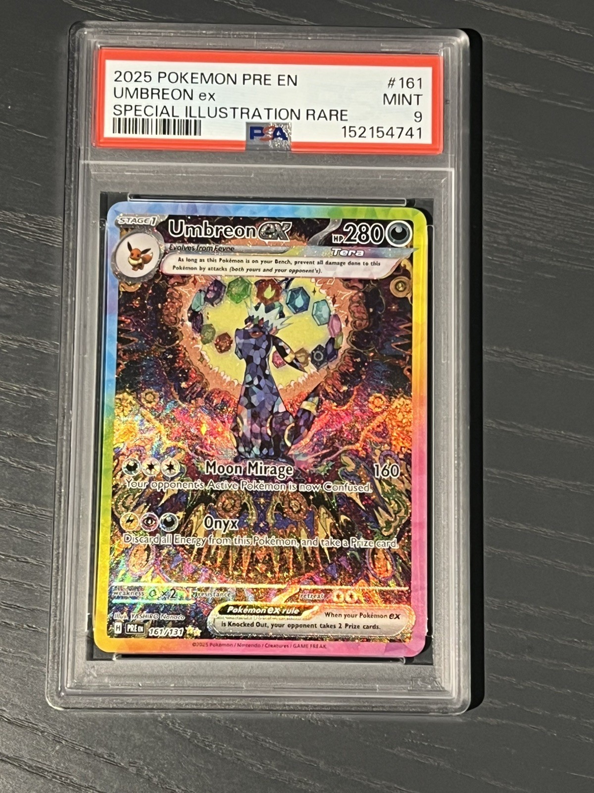 Pokémon TCG 2025 Prismatic Evolutions Umbreon SIR PSA 9 161/131