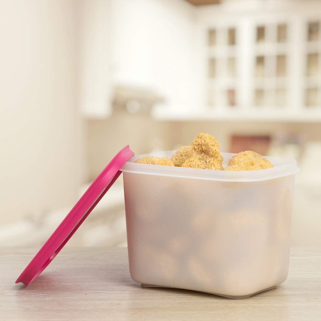 Tupperware Freezer Mates PLUS Storage Container Pink Lid New