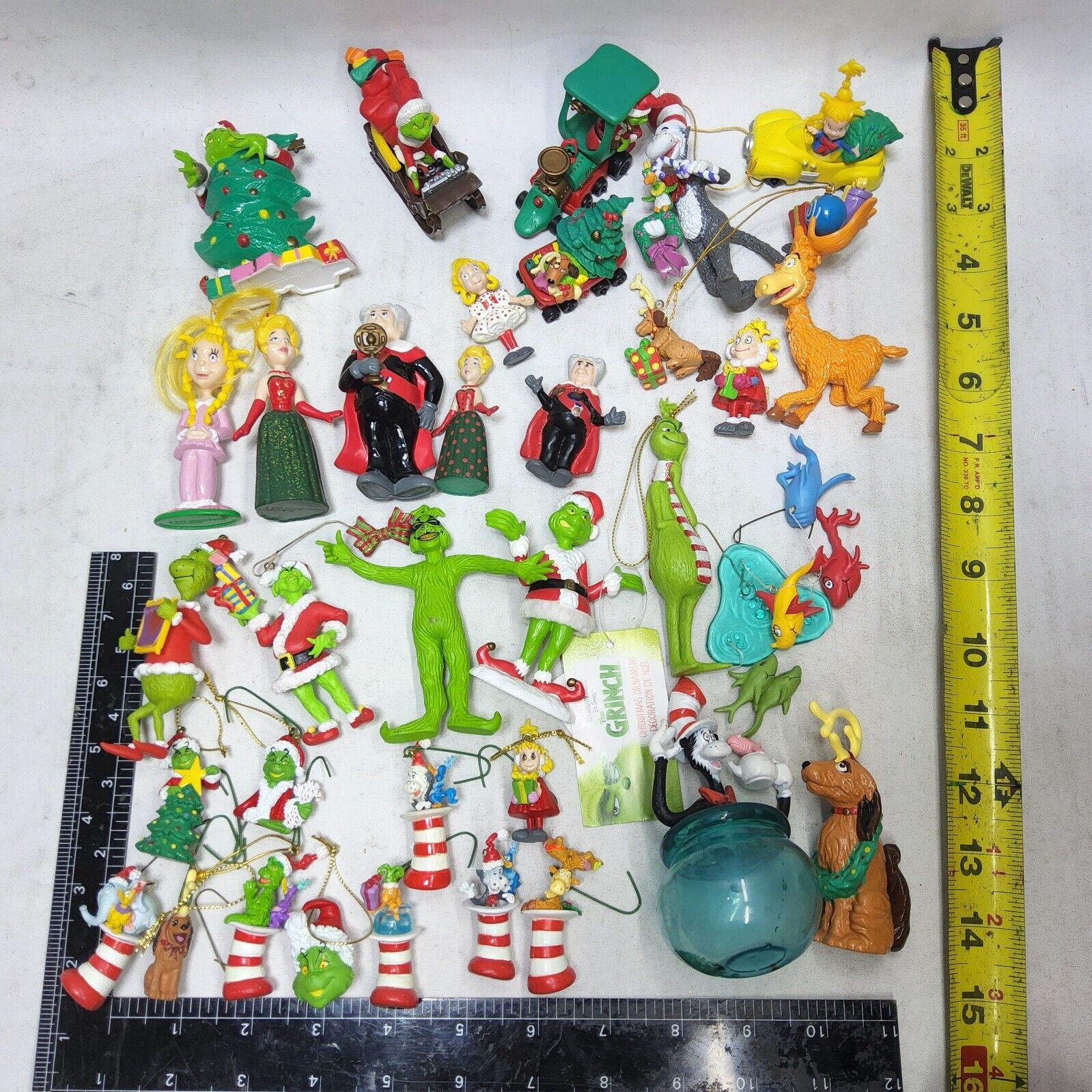 34 Vintage Dr Seuss Ornaments Grinch Horton Cat Hat Green Eggs christmas holiday