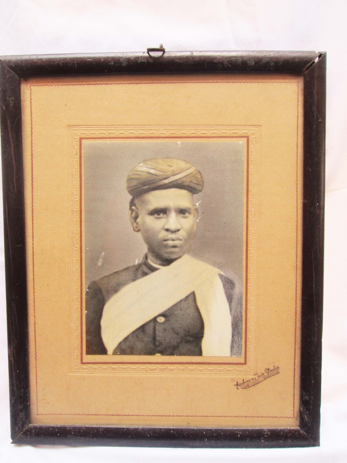 Antique Black & White Photo Photograph Old Educated Rich India Man in 1930's