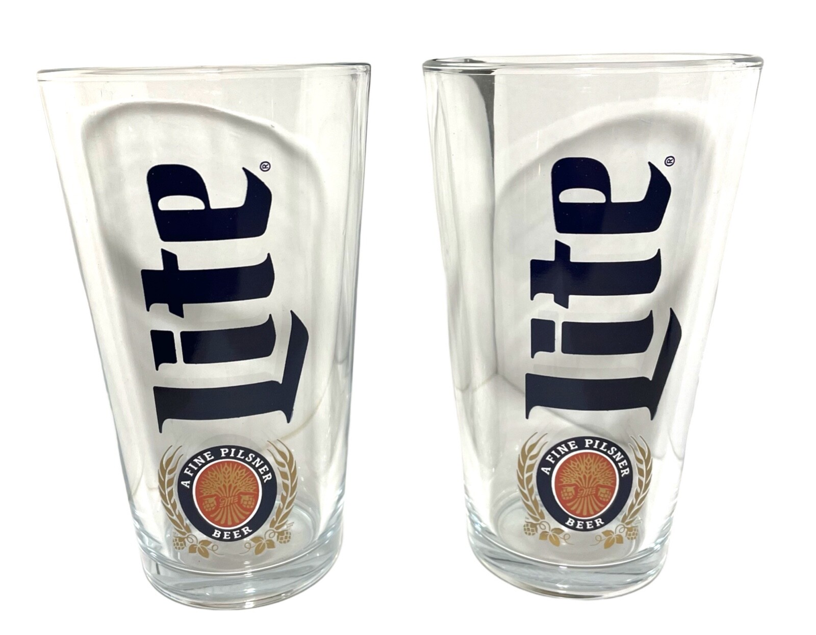 Miller Lite Heritage Beer Pint Glass | Set of Two (2) | New & 