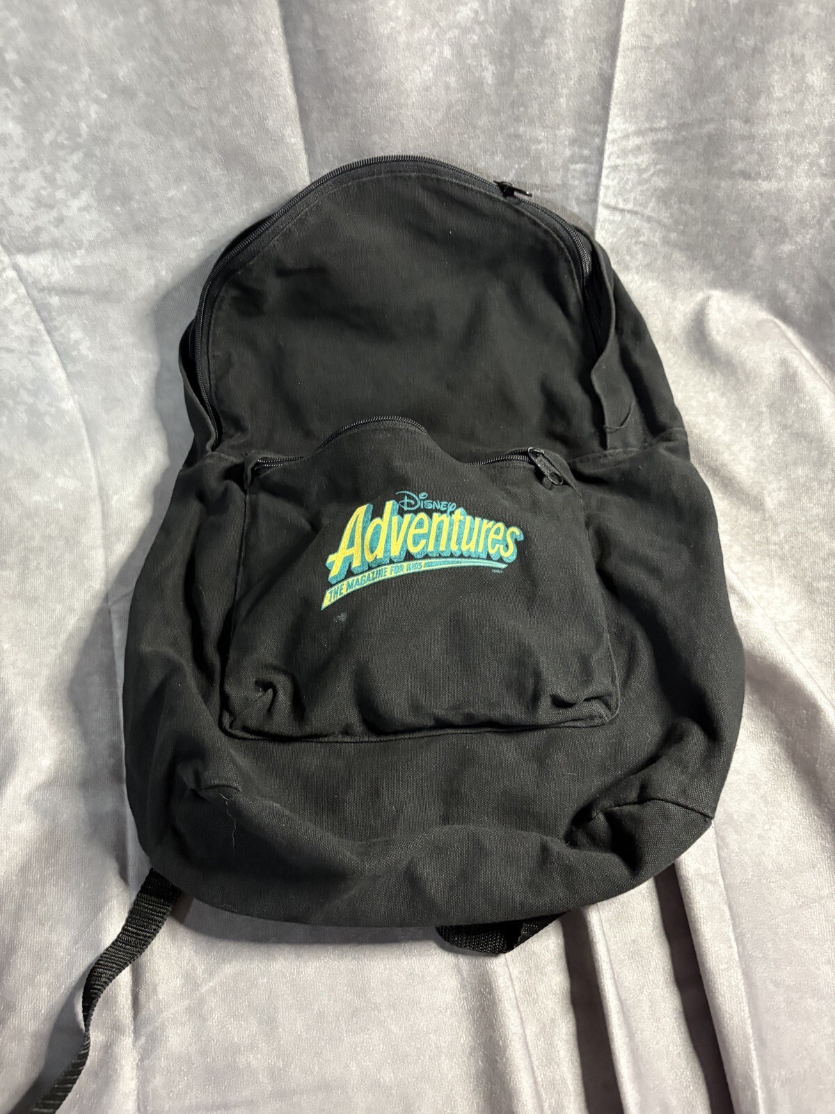 Vintage Disney Adventures Backpack Black 90s Magazine Promo School Bag Rare