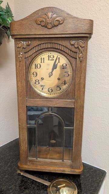 Antique German 3/4 Chime Wall Clock, 8-Day, Key-wind