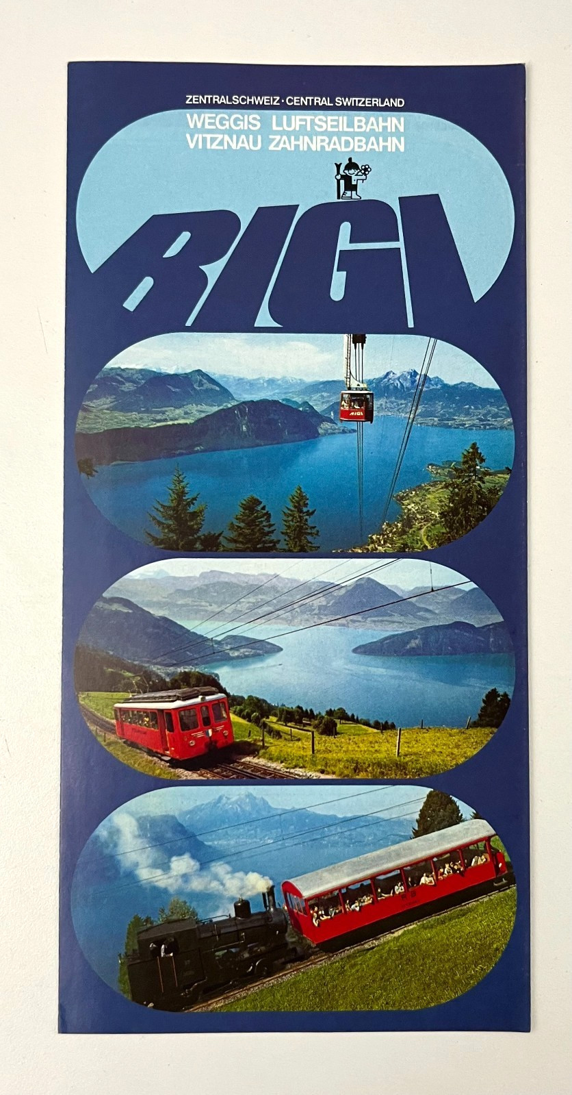 1980s Rigi Mountain Switzerland Swiss Alps Map Skiing Vintage Travel Brochure