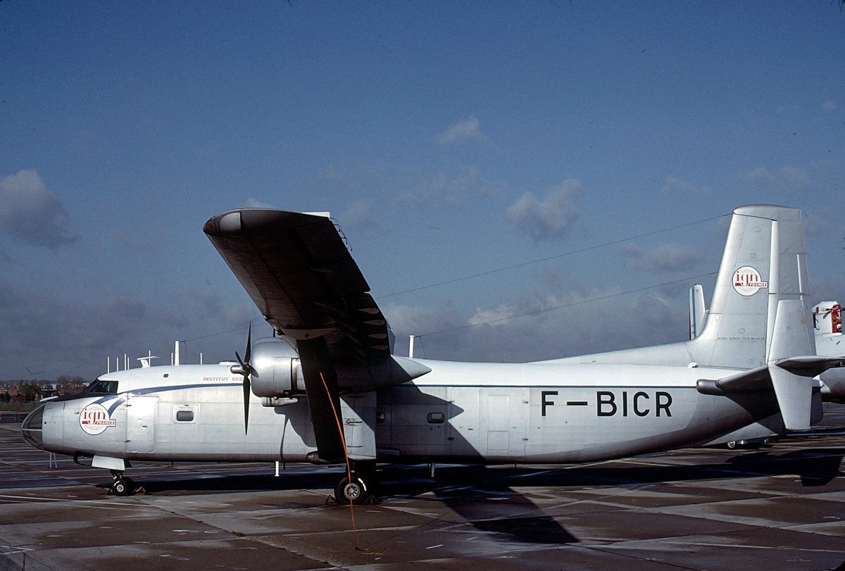 IGN, Hurel-Dubois HD34, F-BICR, in 1979, aircraft slide IGN, Hurel-Dubois HD34, F-BICR, in 1979, aircraft slide