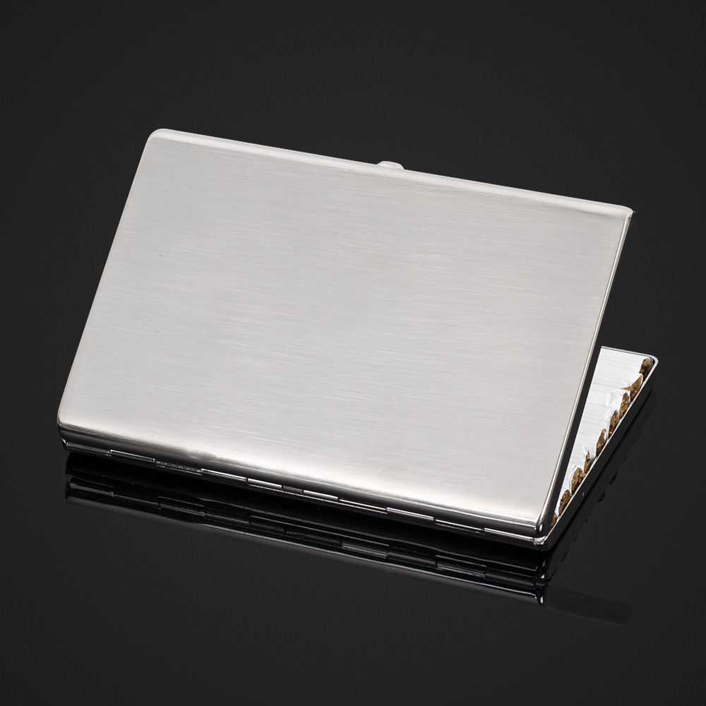 Ultra-thin Stainless Steel Metal Cigarette Case Holder Box for 100's Cigarettes