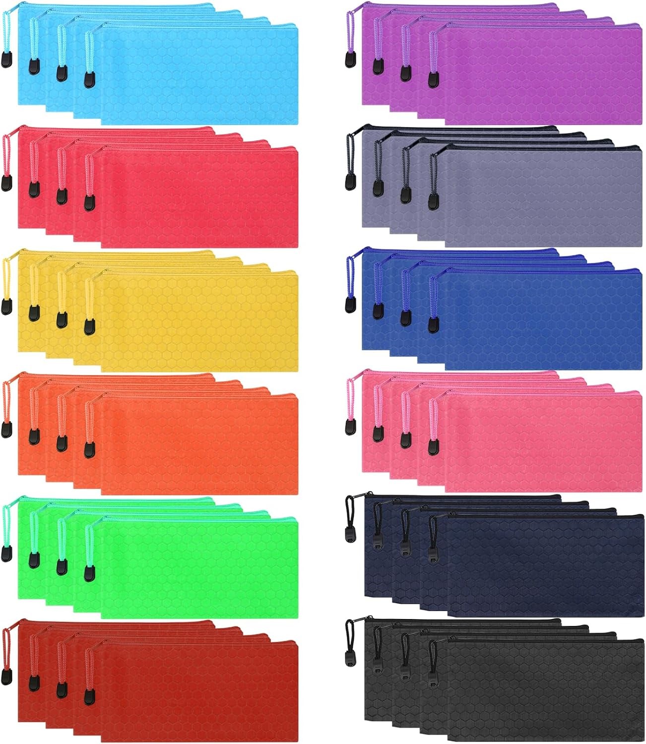 48 PCS Waterproof Zipper Pencil Pouch Bulk Small Organizing Bags Travel