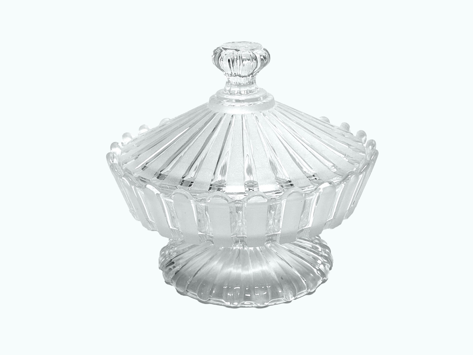 Antique Bakewell Pears Frosted Ribbon Covered Compote EAPG Glass Candy Dish/lid Antique Bakewell Pears Frosted Ribbon Covered Compote EAPG Glass Candy Dish/lid