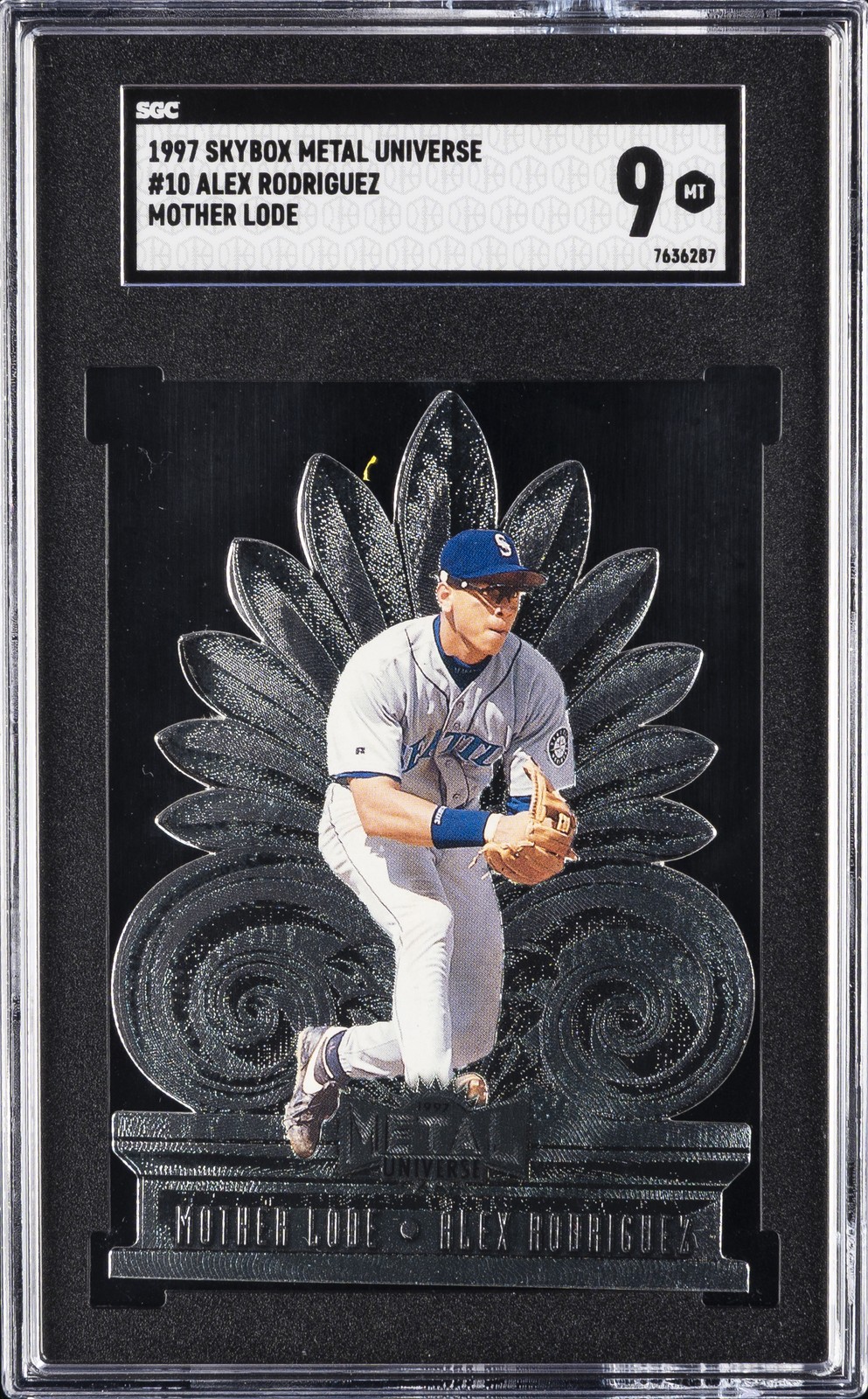 1997 SKYBOX METAL UNIVERSE MOTHER LODE #10 ALEX RODRIGUEZ SGC 9