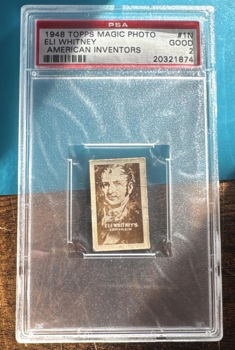 ELI WHITNEY\'S COTTON GIN  1948 TOPPS MAGIC PHOTO Psa 2 Good