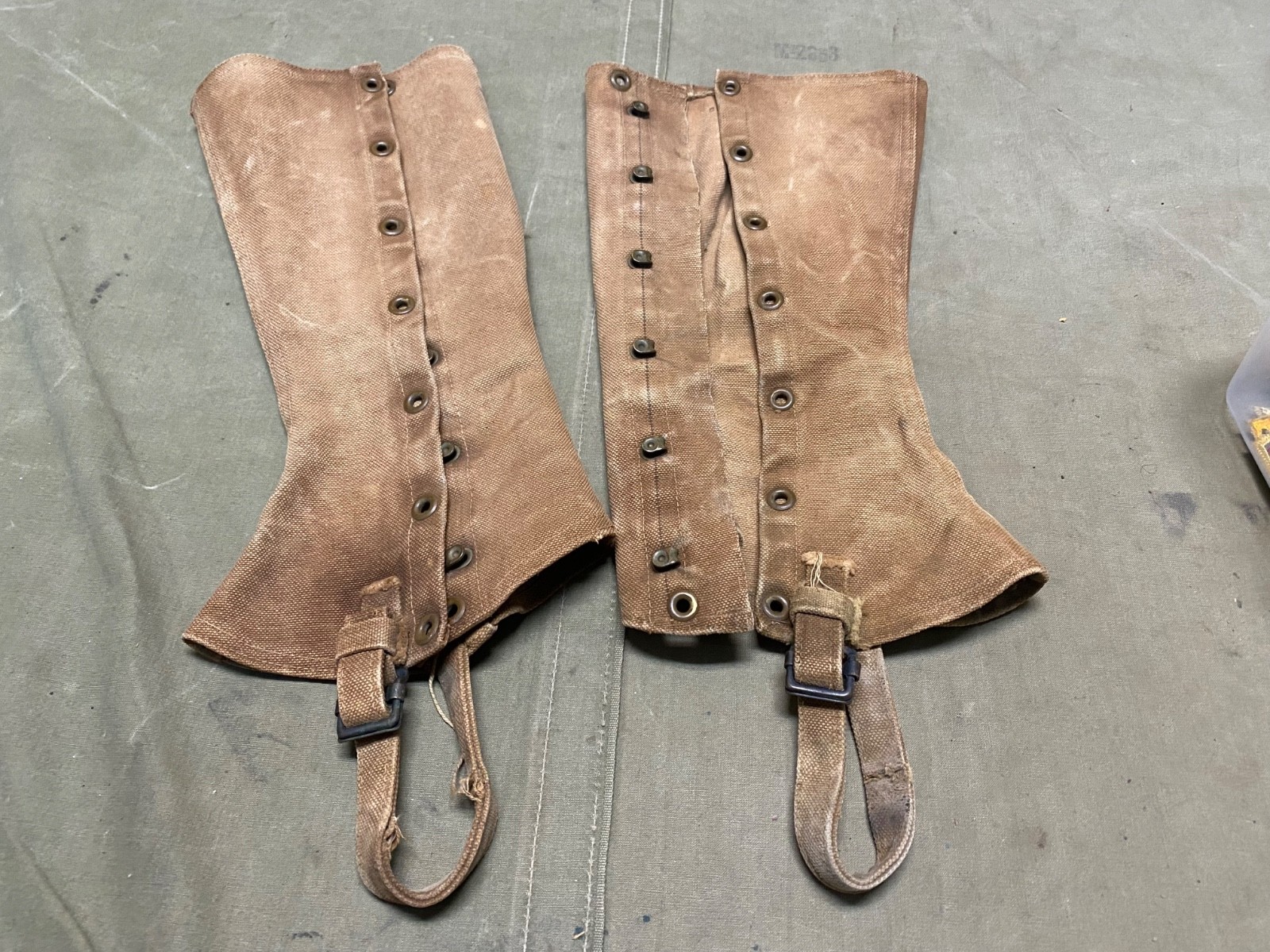 ORIGINAL WWI US ARMY M1907 COMBAT FIELD LEGGINGS- SIZE 2