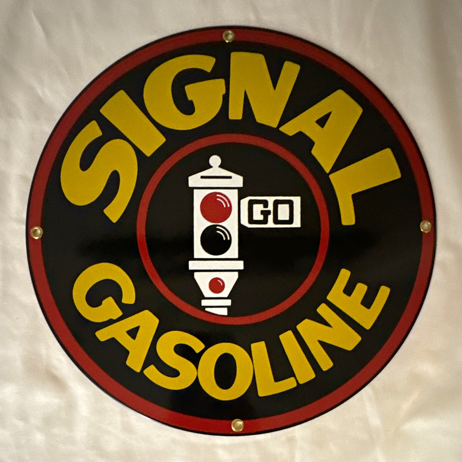 Ande Rooney Signal Gasoline Porcelain Enamel Reproduction Gas & Oil Sign