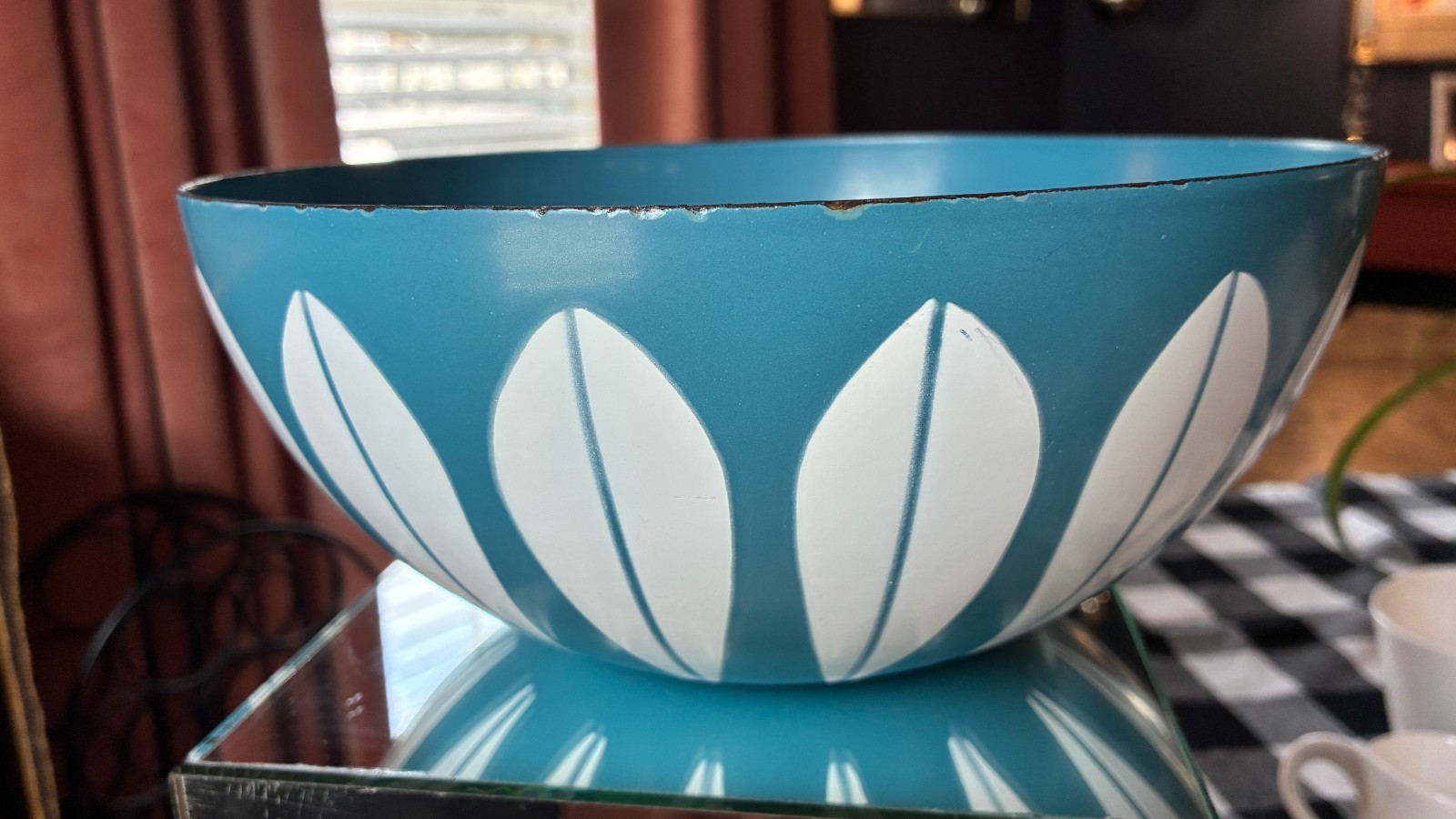 Cathrineholm Cornflower Blue & White Satin Finish Enameled Lotus Bowl 9.5 Cathrineholm Cornflower Blue & White Satin Finish Enameled Lotus Bowl 9.5