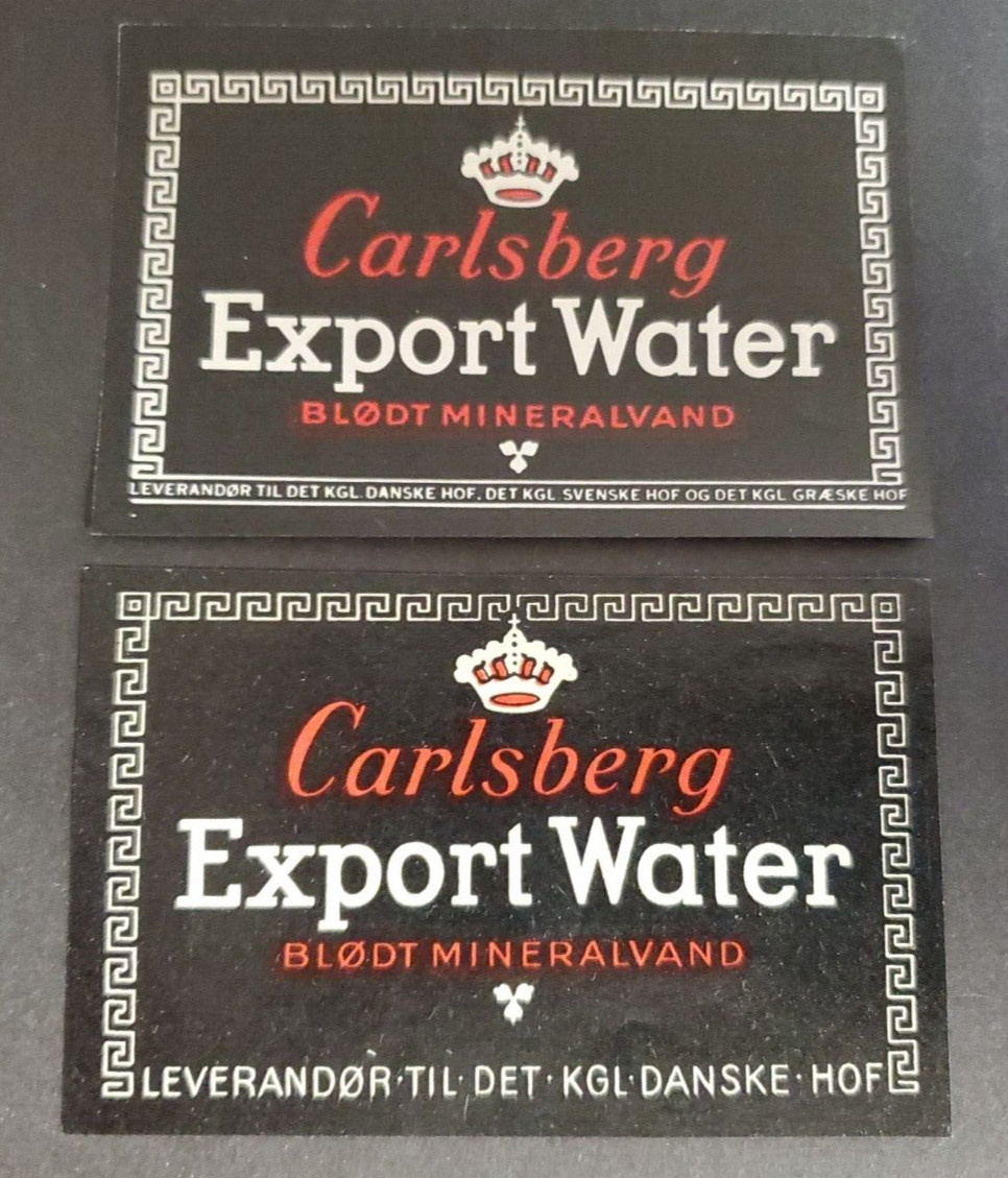 Denmark, nice  pair of very old Carlsberg Beer labels (soda)