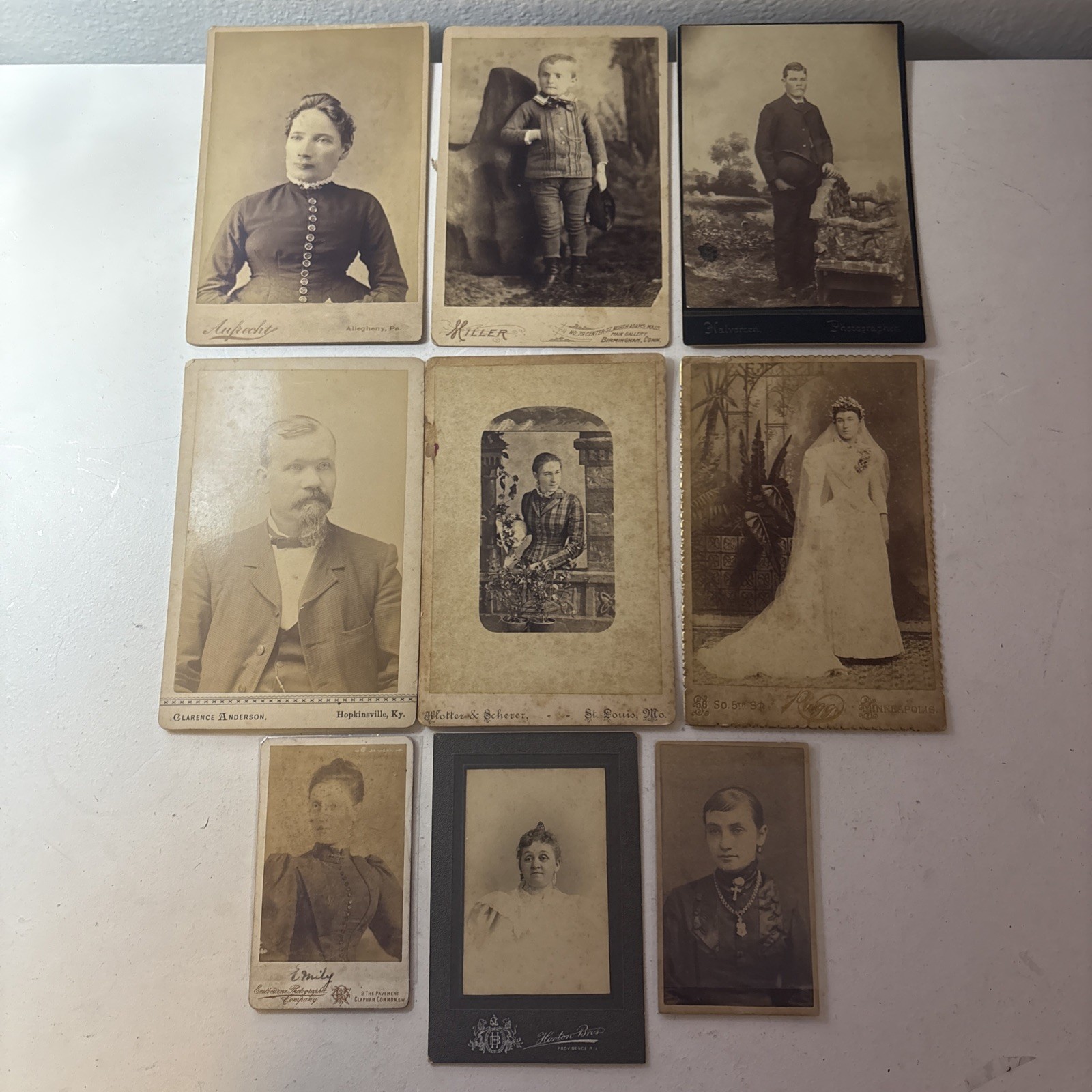 Lot 9 Antique Cabinet Cards CDV Photos Victorian Fashion Wedding Bride Vintage