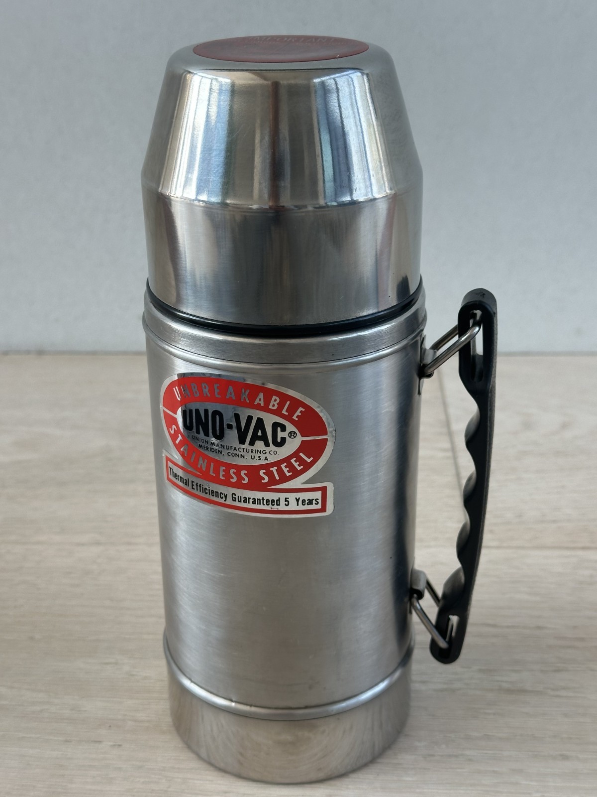 Vintage Uno-Vac Unbreakable Stainless Steel Vacuum Bottle Thermos 1 QT Excellent Vintage Uno-Vac Unbreakable Stainless Steel Vacuum Bottle Thermos 1 QT Excellent