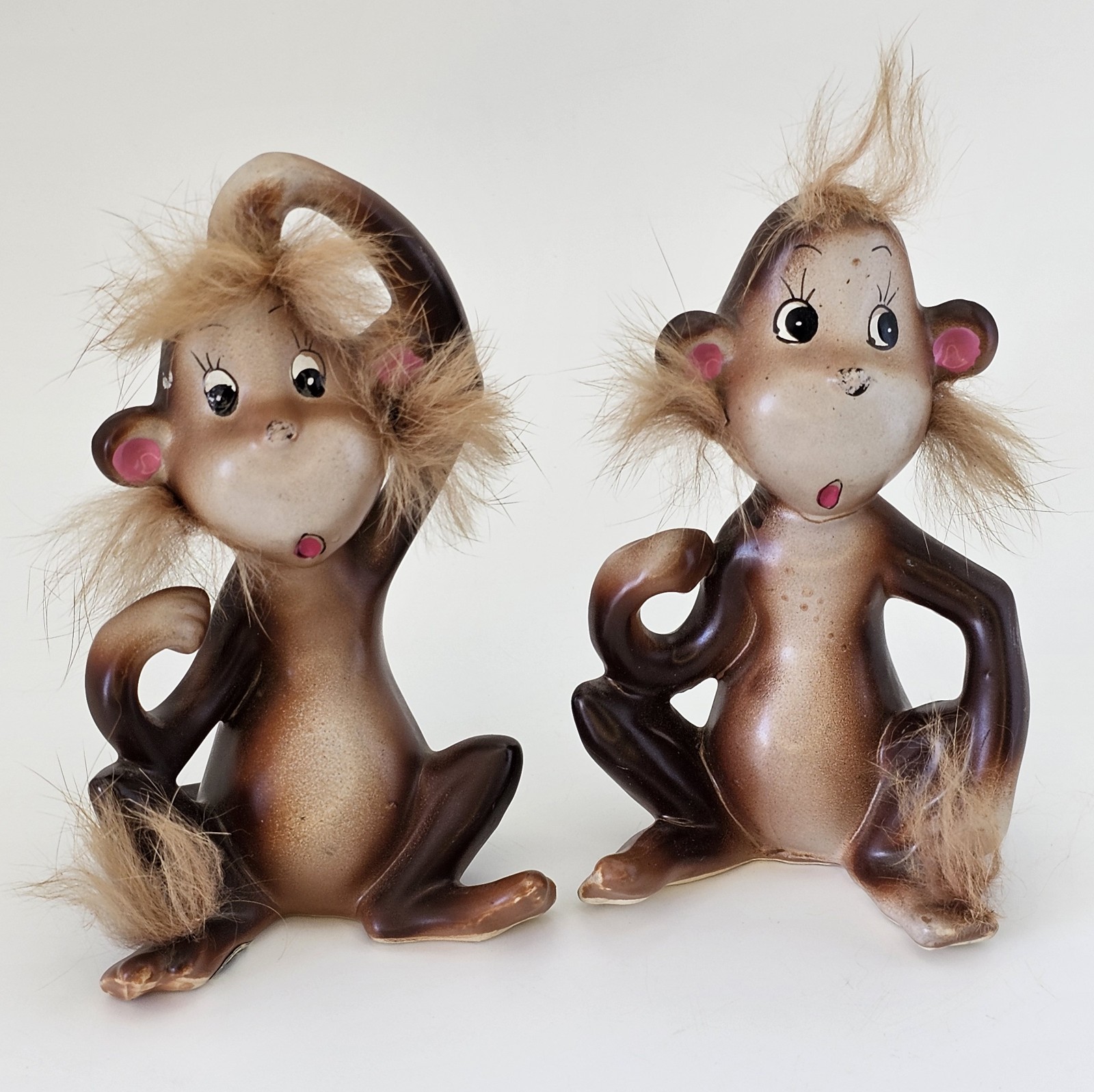 Vintage Norcrest Japan Monkey Salt & Pepper Shakers Anthropomorphic H561 w/Tags