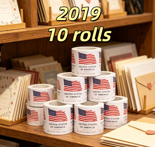10 Roll Of 100 2019 U.S. Flag First Class US Postage Stamps 1000PCS New--