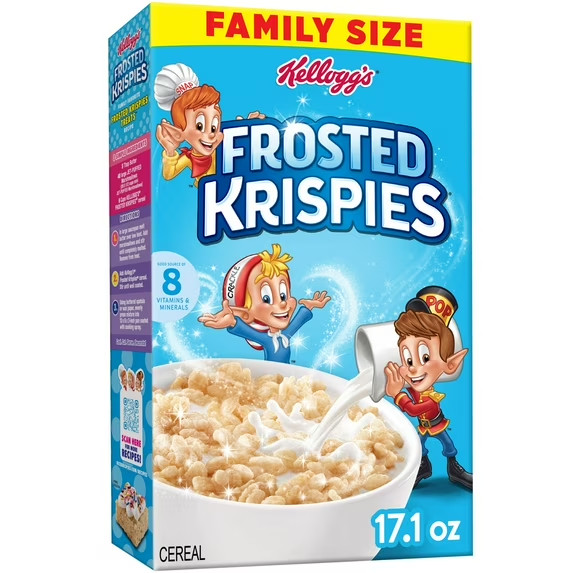 Kellogg\'s Frosted Krispies Frosted Flavor Breakfast Cereal, Kids Snacks