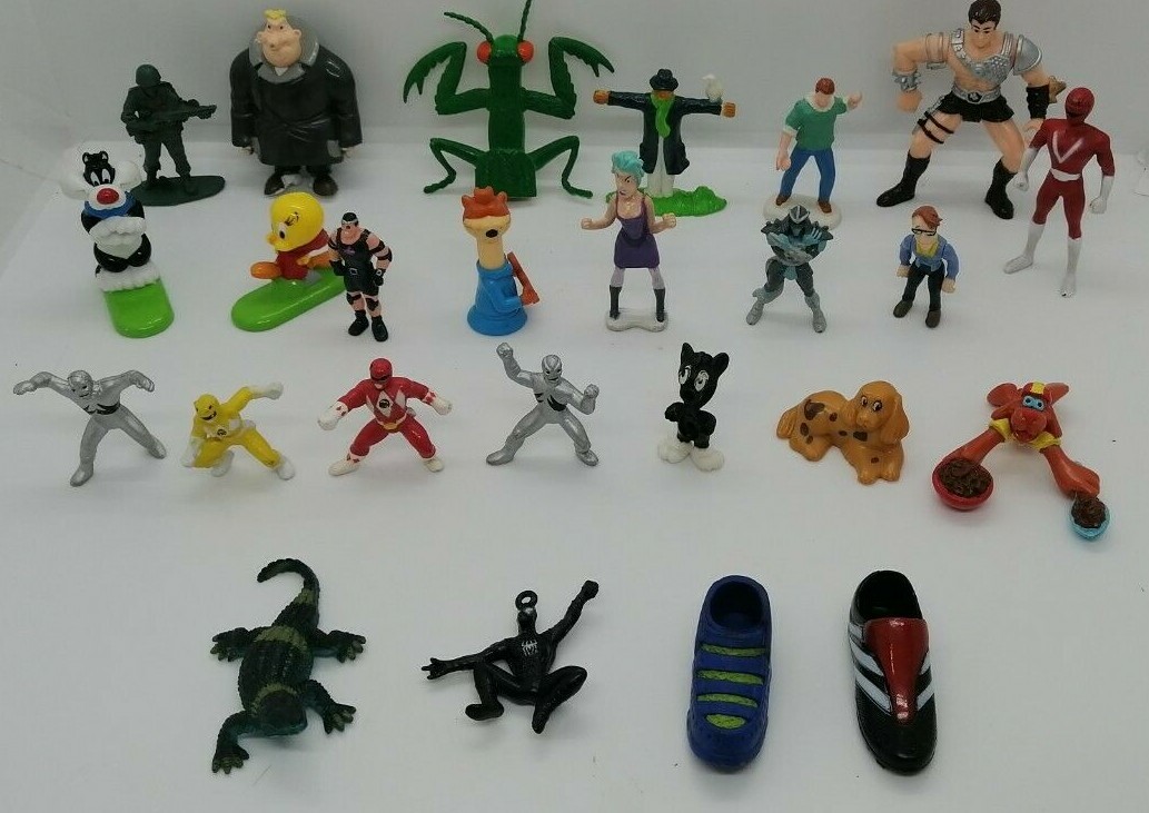 Vtg Joblot 25 PVC Rubber Toys Muppets Marvel Nestle Saban Power Rangers puppets