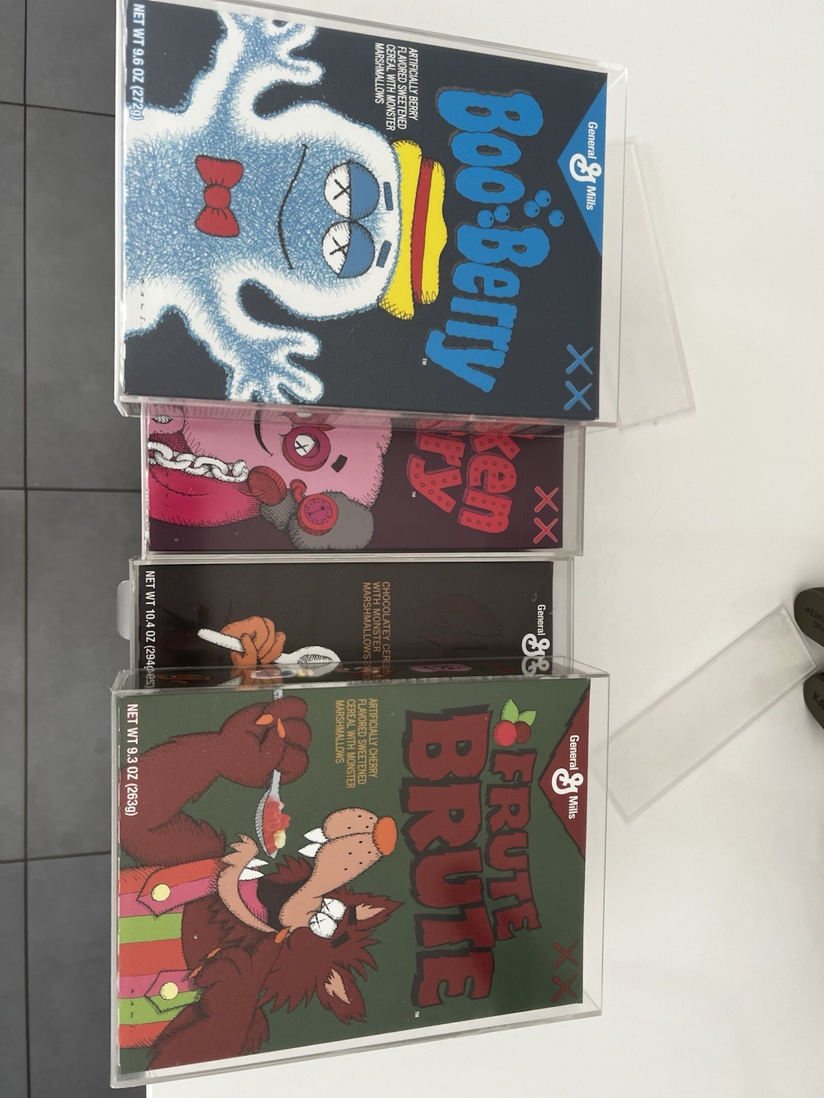 Kaws x Monsters Limited Edition Complete Set of 4 Cereal Boxes