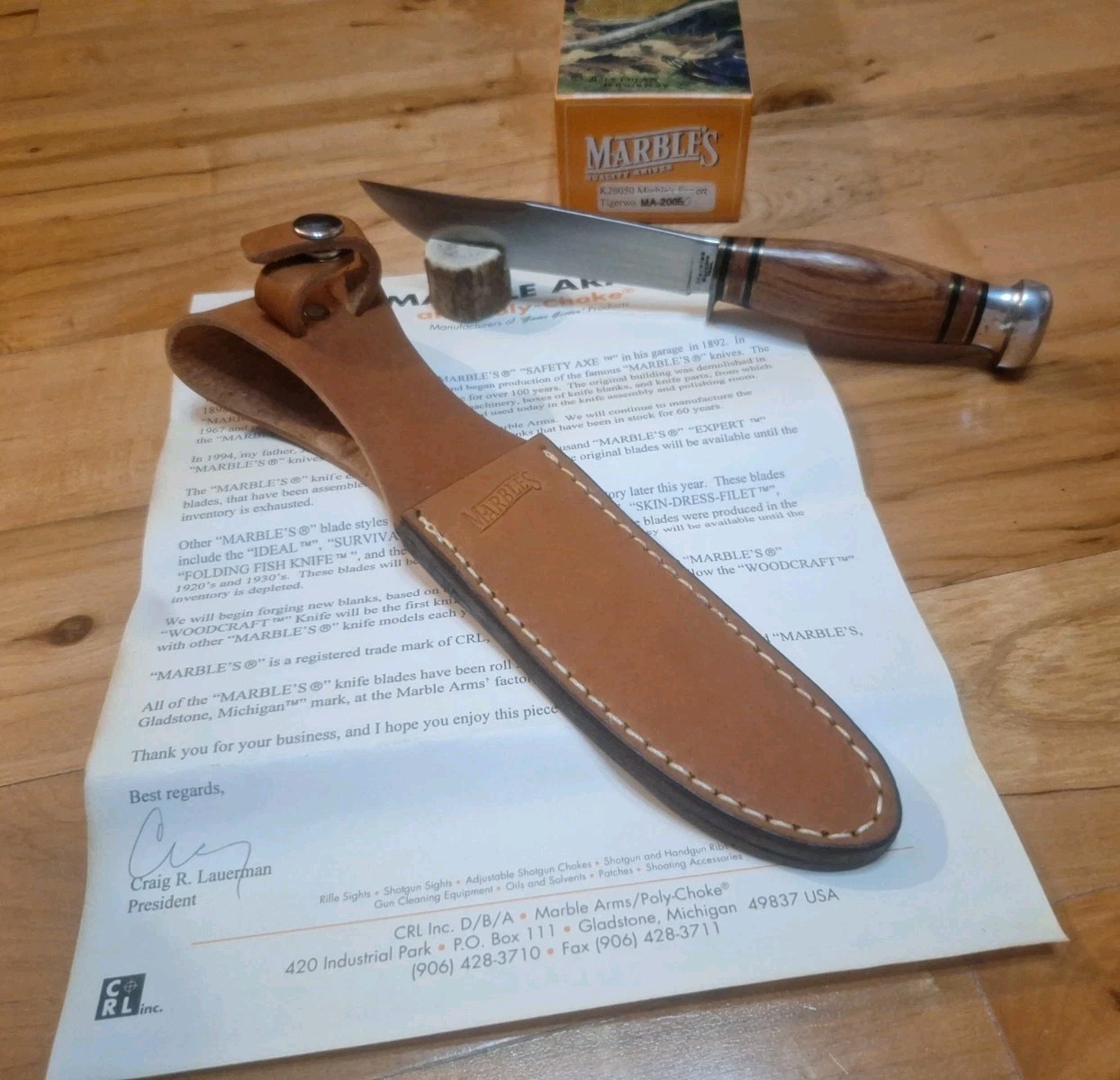 MARBLE'S GLADSTONE MI. USA KNIFE K20050 EXPERT TIGERWOOD, LIMITED EDITION NIB MARBLE'S GLADSTONE MI. USA KNIFE K20050 EXPERT TIGERWOOD, LIMITED EDITION NIB