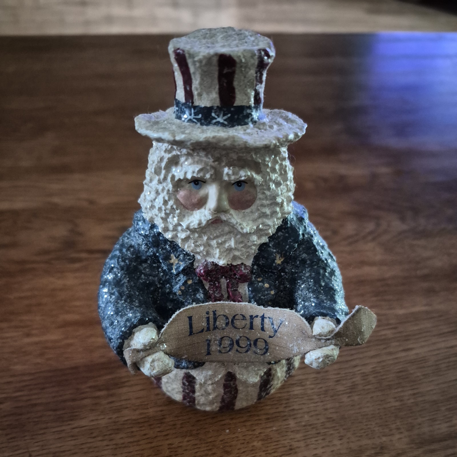 Vtg 1998 Enesco Samsnickle Roly Poly Uncle Sam 5
