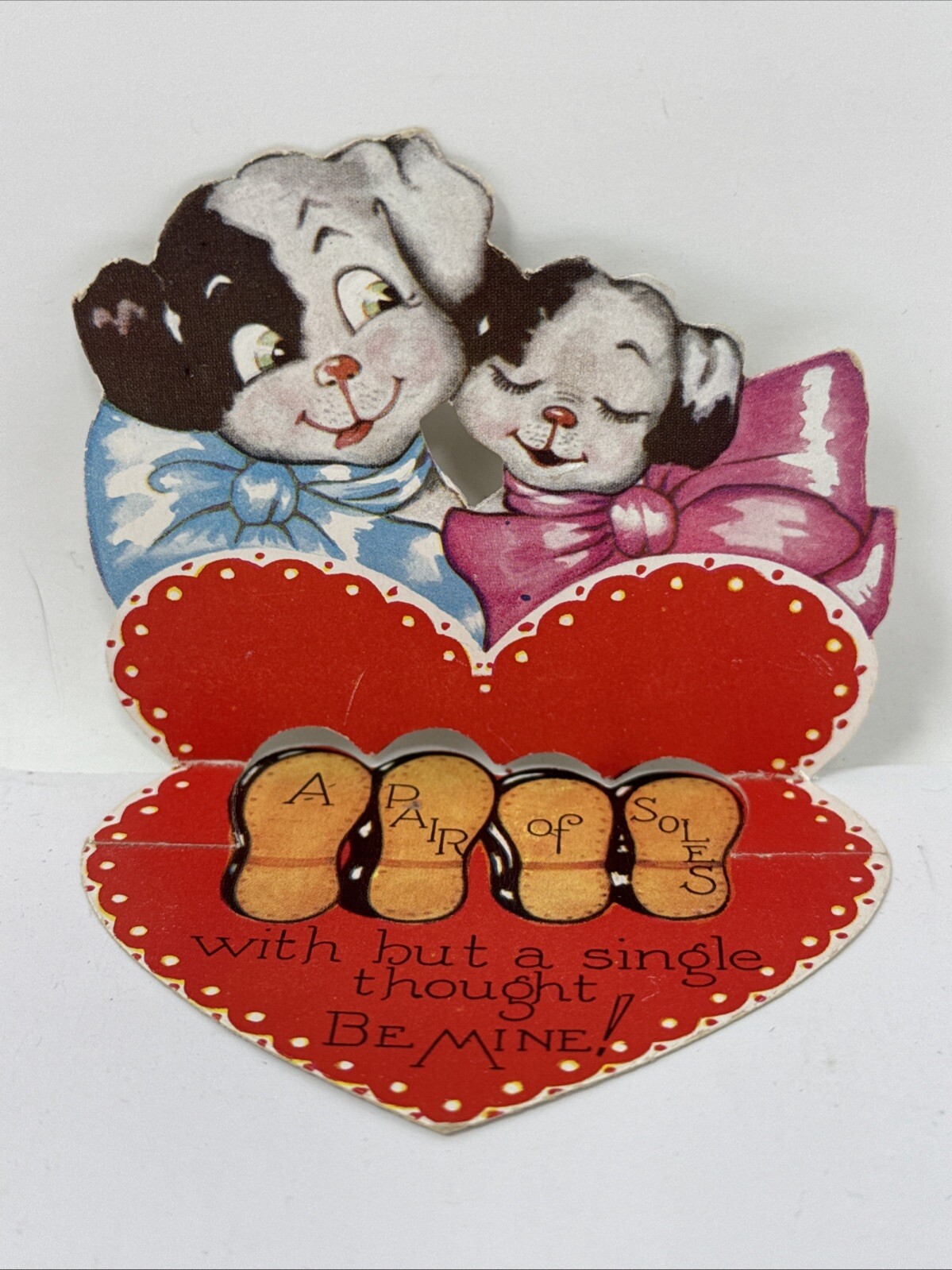 Vintage Valentine Puppies Dogs \