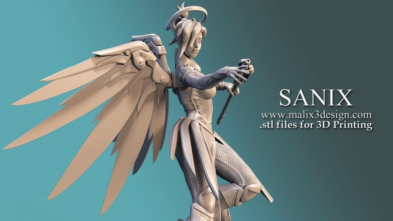 Mercy Overwatch  Resin Sculpture Statue Model Kit  Unpainted/Unassembled