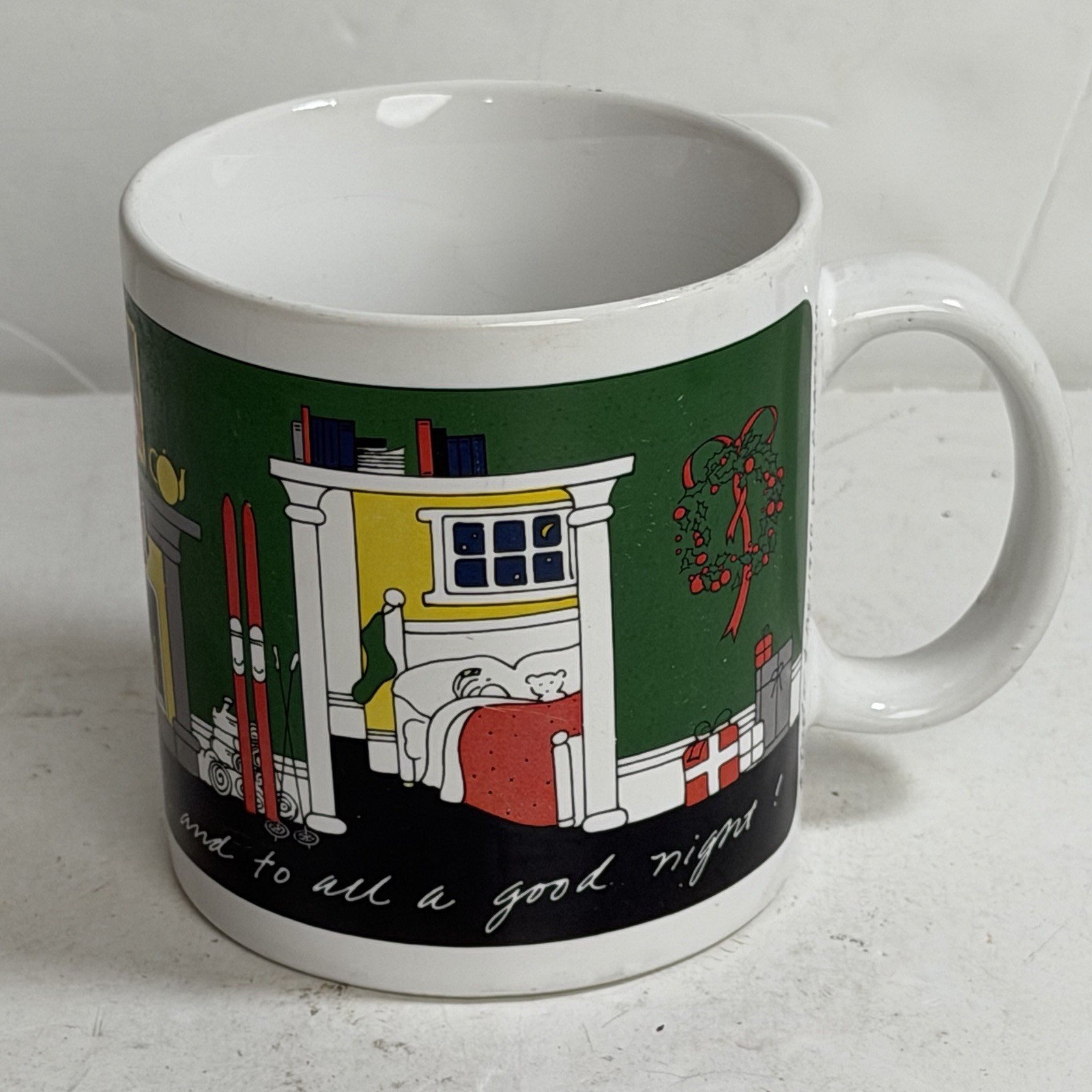 Vtg Taylor & Ng 1980 Green Joyous Noel Christmas Decorating Mug San Francisco