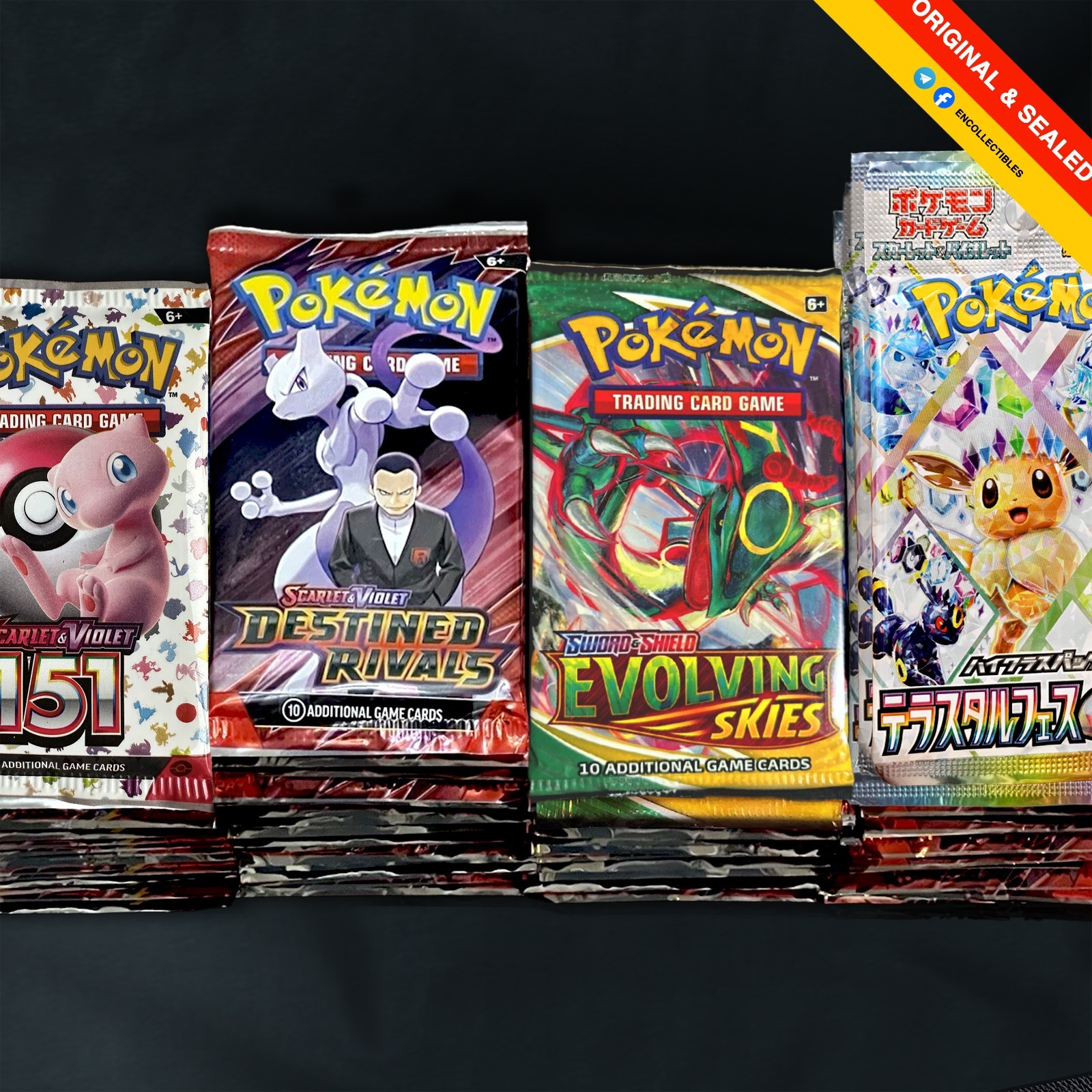 POKEMON x4 BOOSTER PACKS - Rocket 151 Crown Zenith Prismatic Evolving- ENG/JAP