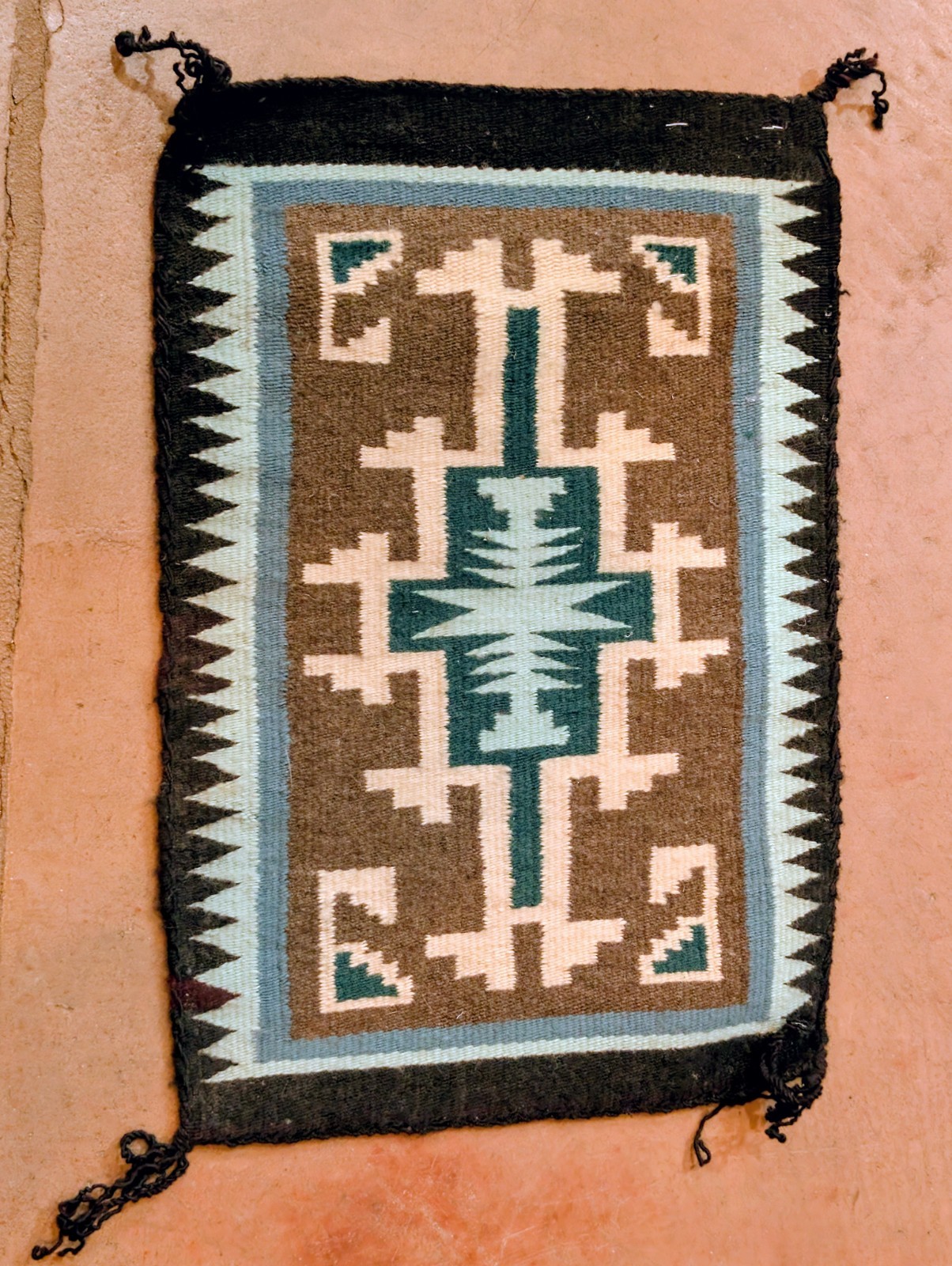 Authentic Navajo Rug Crownpoint Weavers Handwoven Wool by Fermina Joe | 12x18