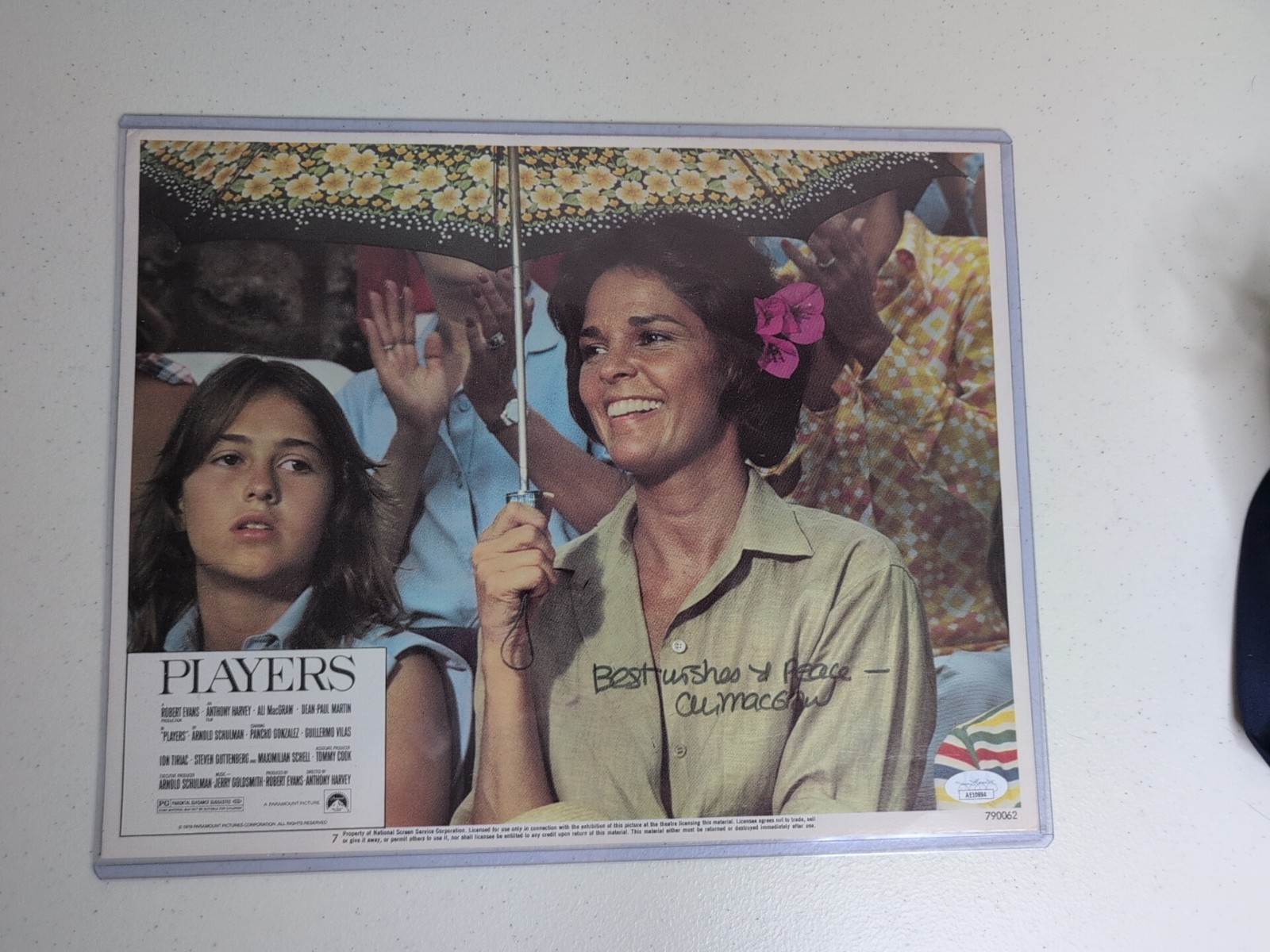 Signed 14 X 12 movie poster Ali MacGraw Signed 14 X 12 movie poster Ali MacGraw