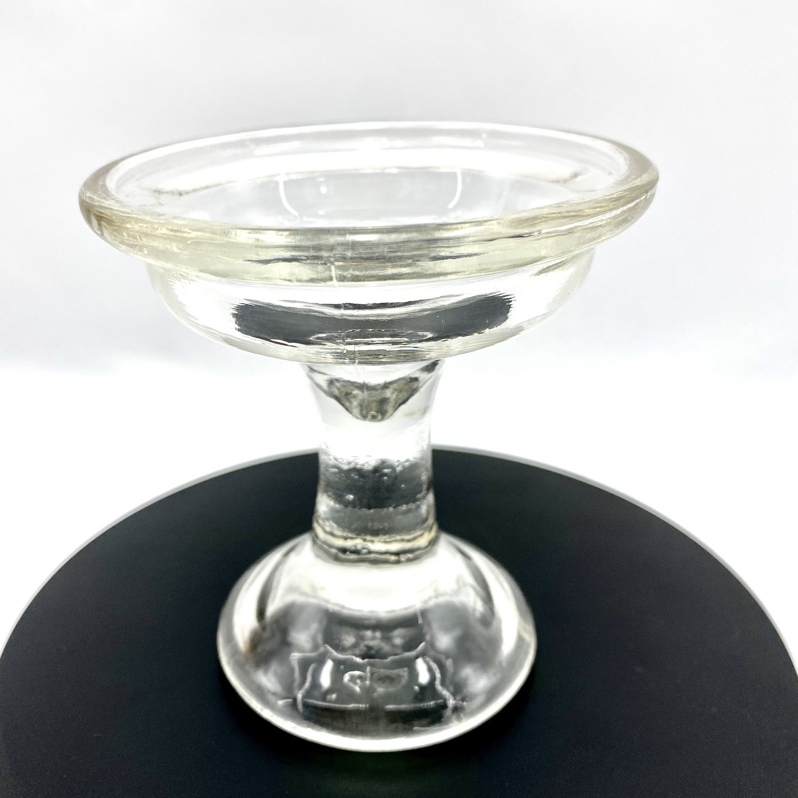 Vintage Clear Glass Fairy Lamp Pedestal Base Only - Fits LE Smith PartyLite 3.5