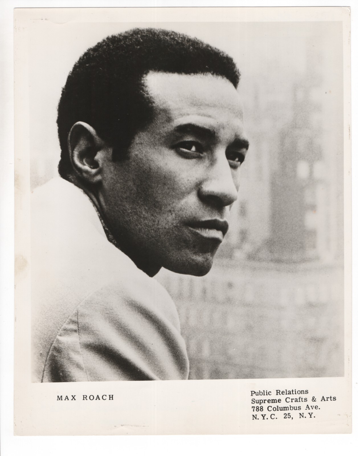 Jazz Drummer Max Roach P.R. Publicity Orig c. 1960s 8x10 Photo